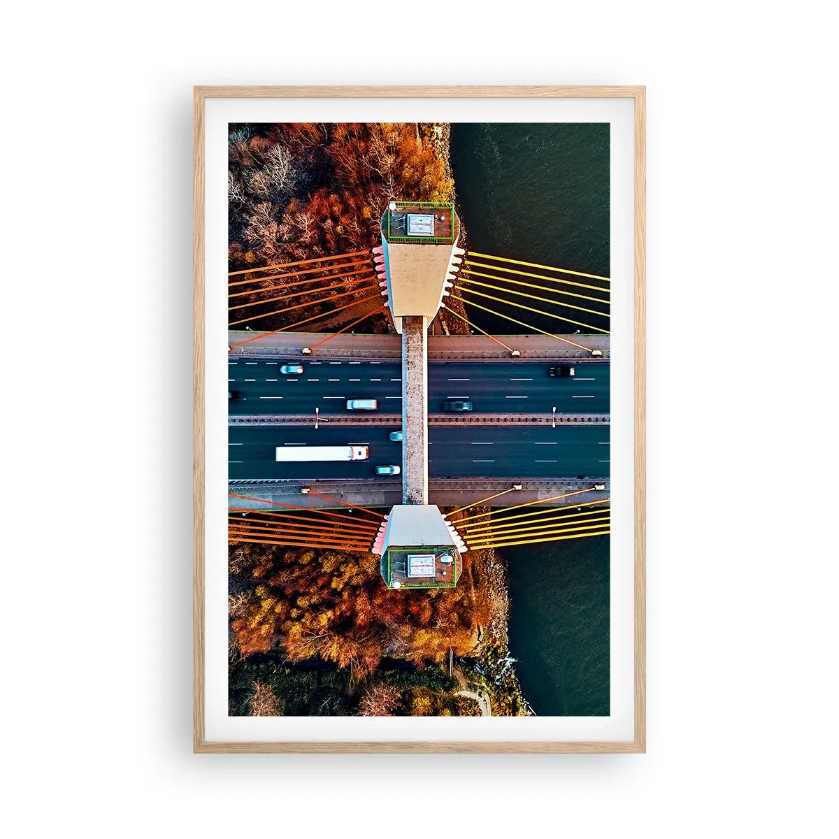 Poszter világos tölgy keretben - TÚL a vizeken, túl az erdőkön - 61x91 cm