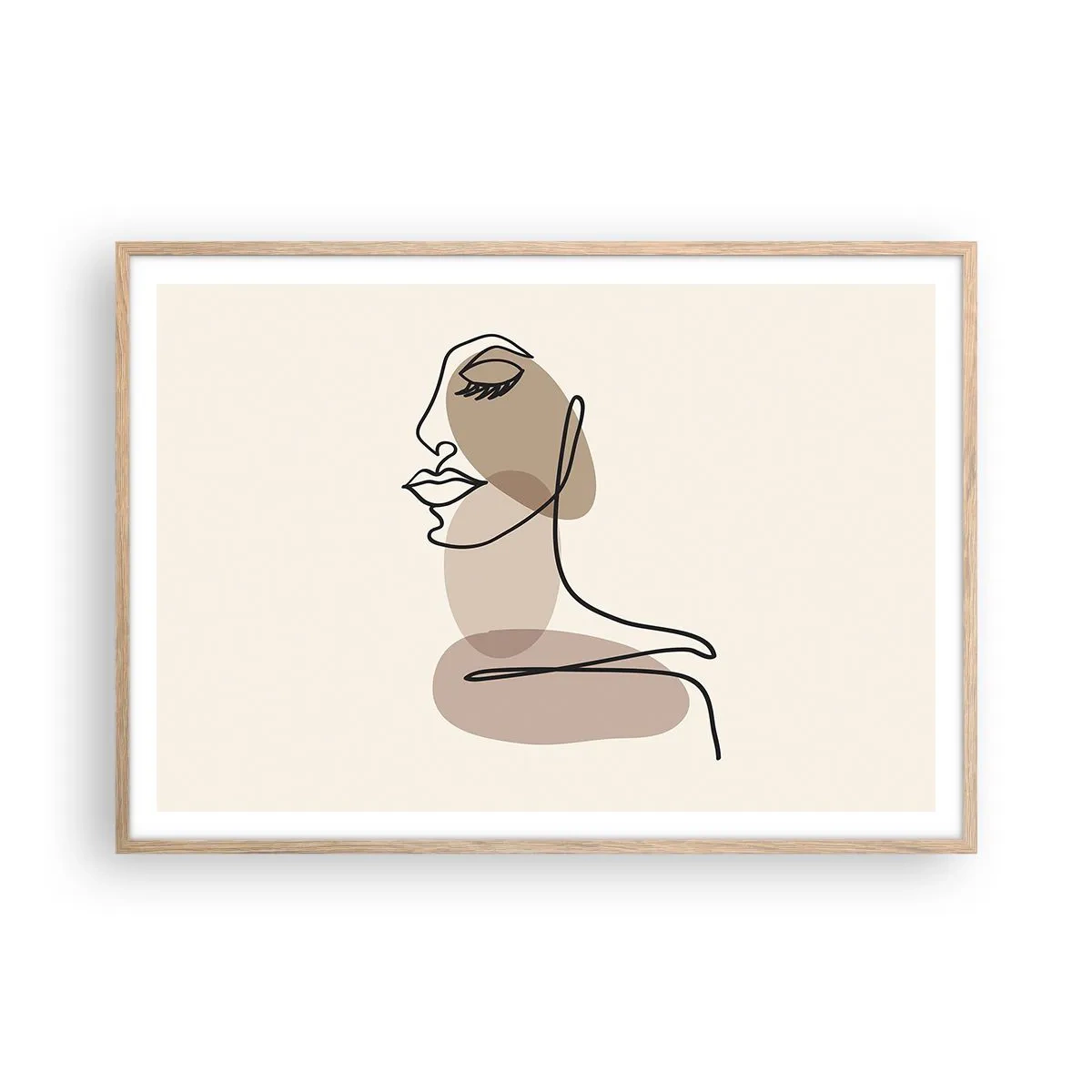 Poszter világos tölgy keretben - Elveszve a saját hangjában - 100x70 cm