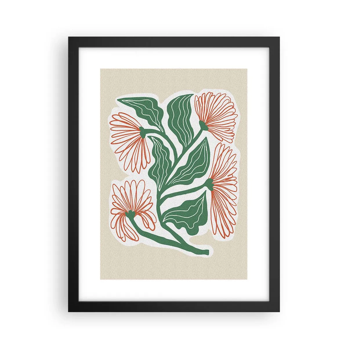 Poszter fehér keretben - Népi és modern - 30x40 cm