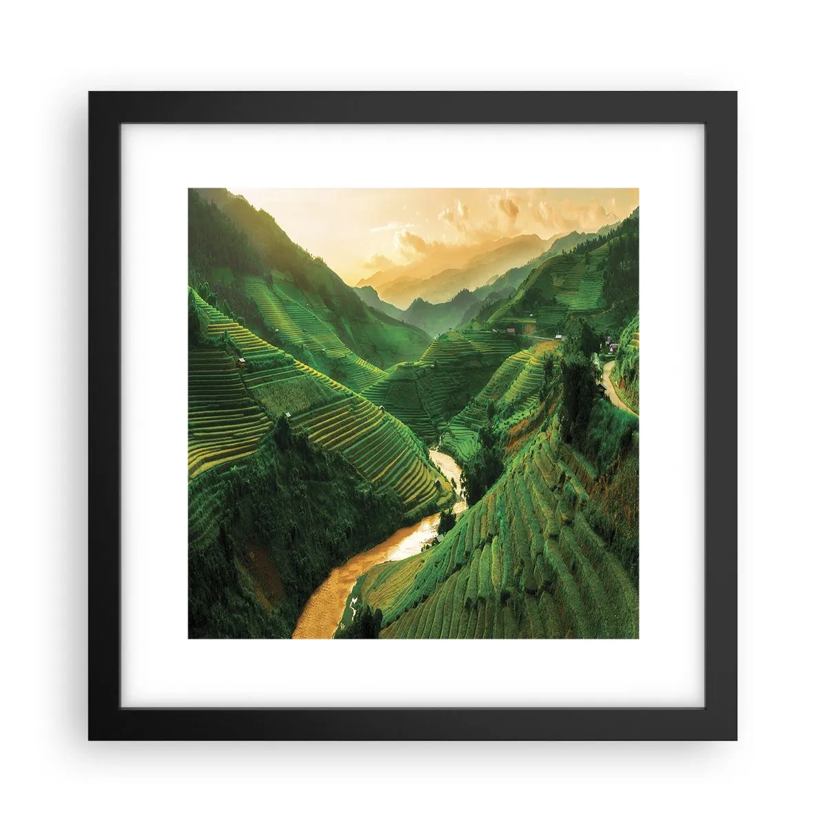 Poszter fehér keretben - Vietnámi völgy - 30x30 cm