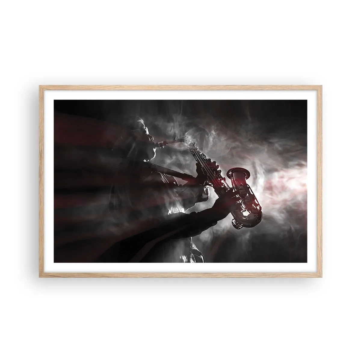 Poszter világos tölgy keretben - A jazz párolgásban - 91x61 cm