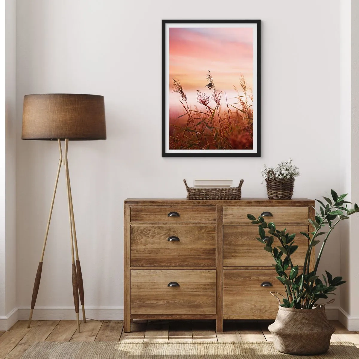 Poszter fehér keretben - Sárkányok, pitypangok, szél - 70x100 cm