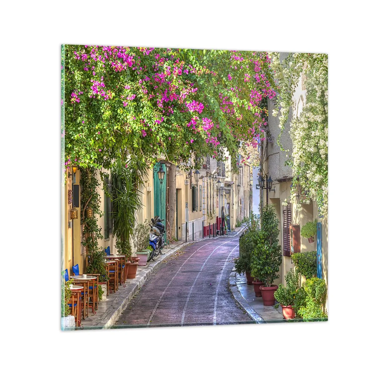 Üveg kép - Virágzó sikátor - 60x60 cm