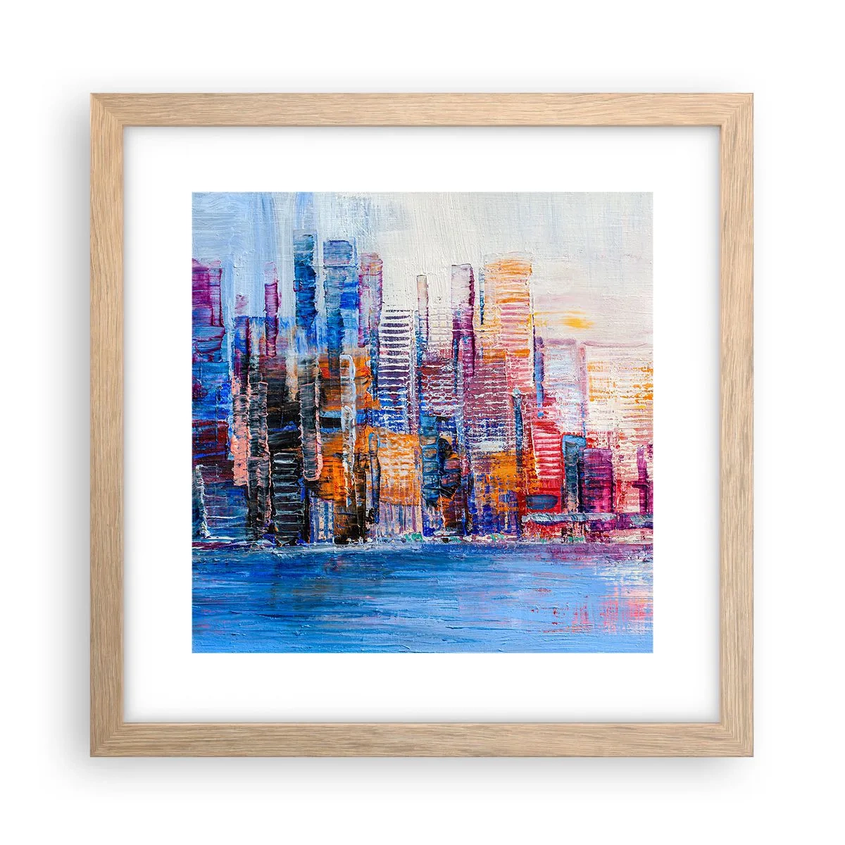 Poszter világos tölgy keretben - Egy vidám metropolisz - 30x30 cm