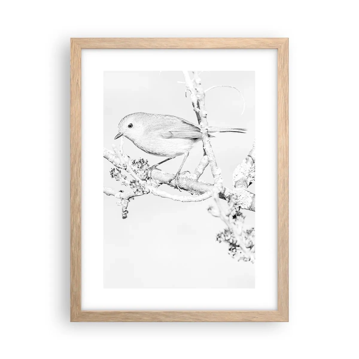 Poszter világos tölgy keretben - Téli reggel - 30x40 cm