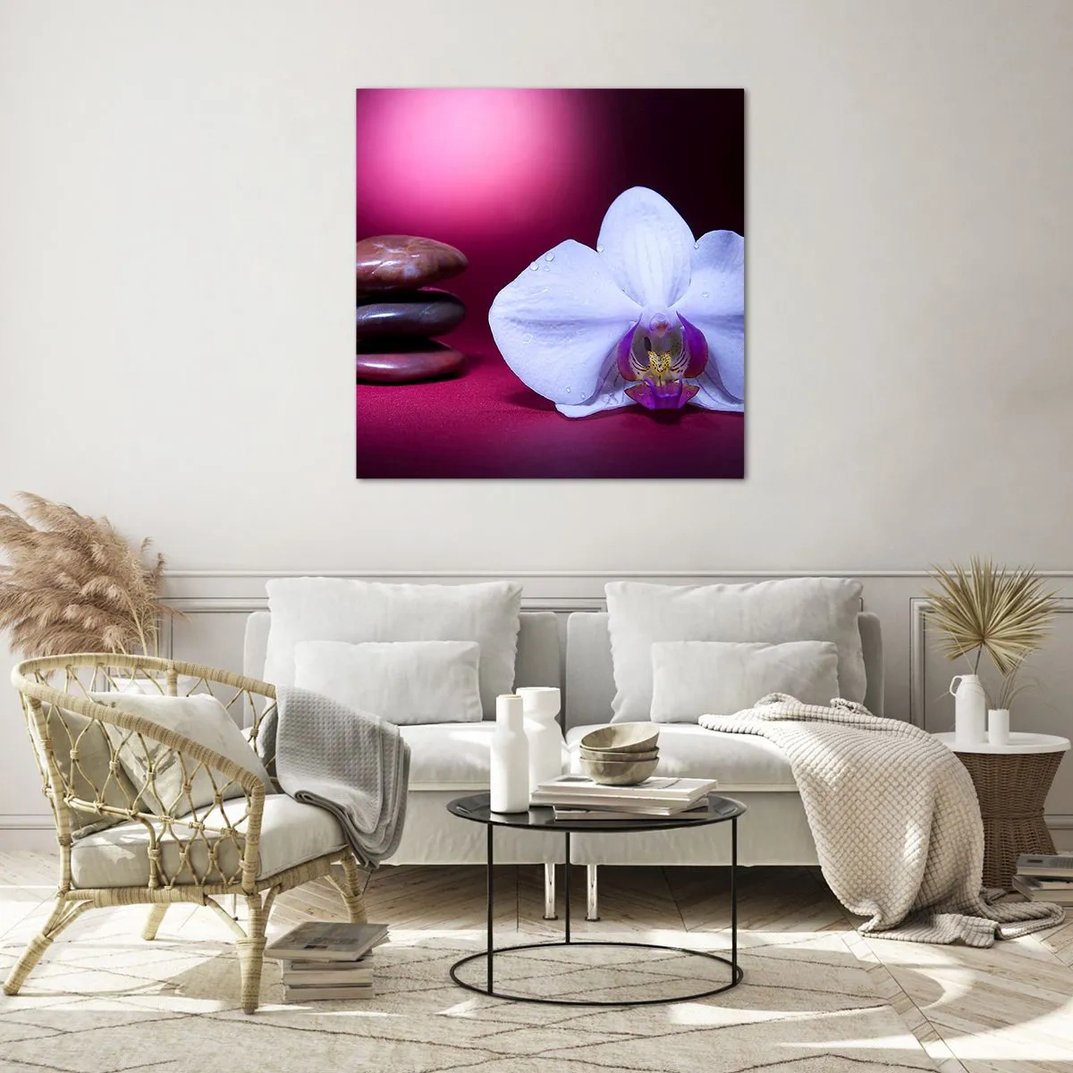 Üveg kép - A frissesség tanulmánya lilában - 40x40 cm