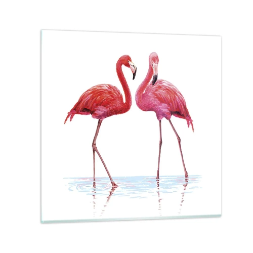 Üveg kép - Rozsaszín randez-vous - 50x50 cm