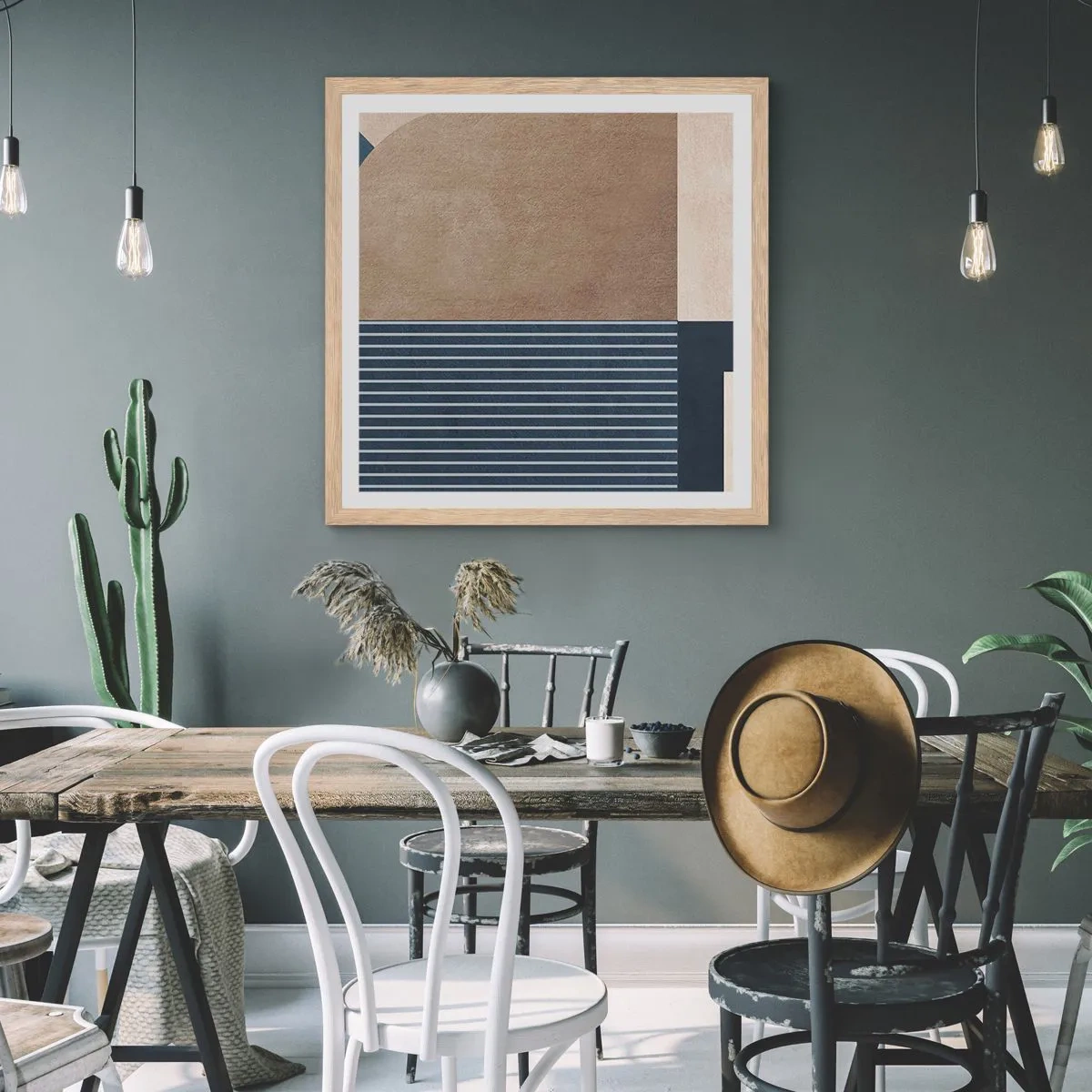 Poszter világos tölgy keretben - Az egyszerűség és a kerekség kompozíciója - 60x60 cm