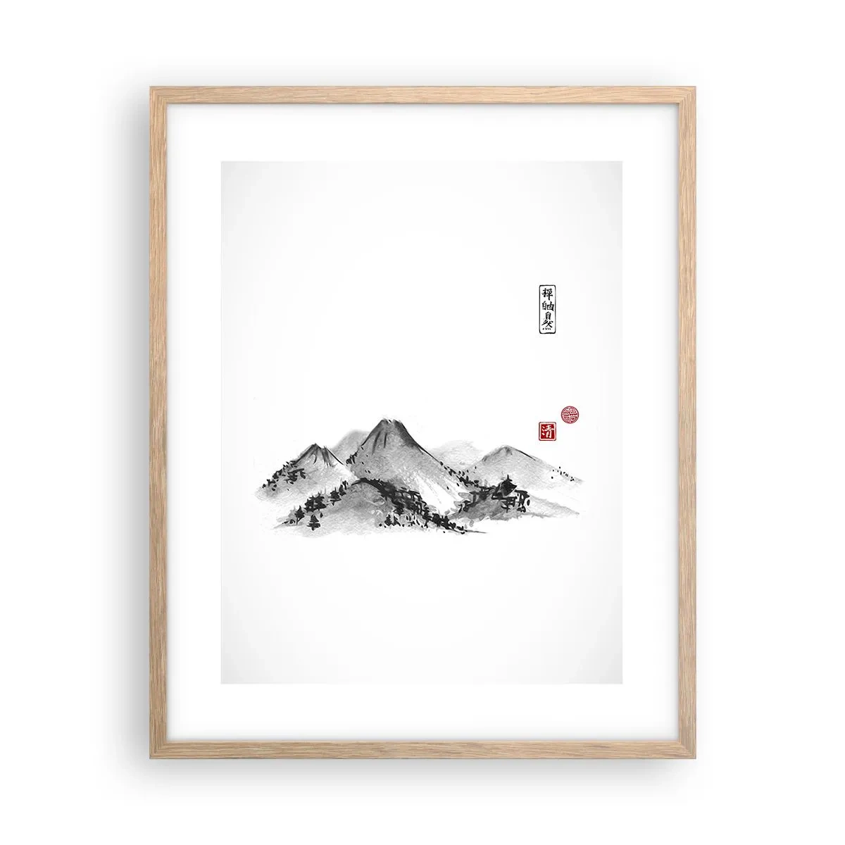 Poszter világos tölgy keretben - Messze a távoltól - 40x50 cm