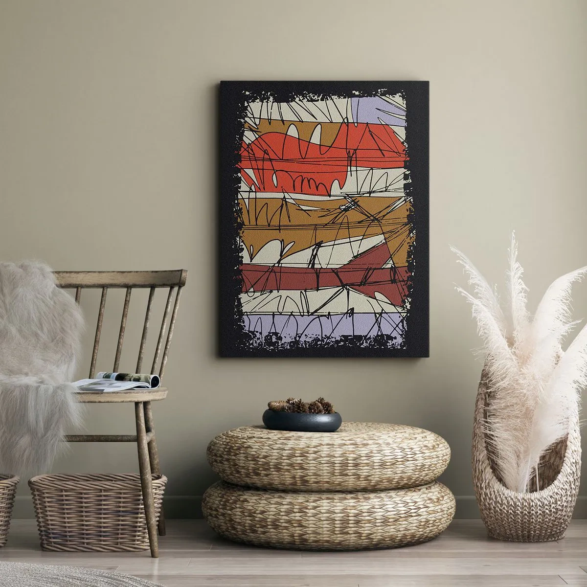 Vászonkép - Spontán kompozíció - 55x100 cm