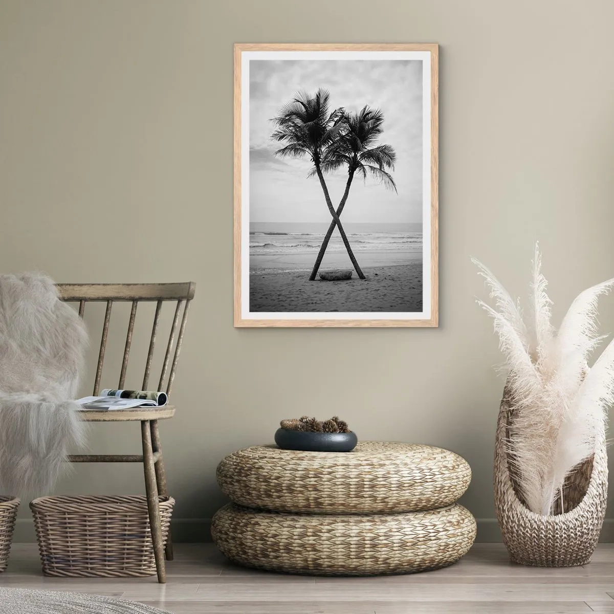 Poszter világos tölgy keretben - Gyengéd jelenlét - 70x100 cm