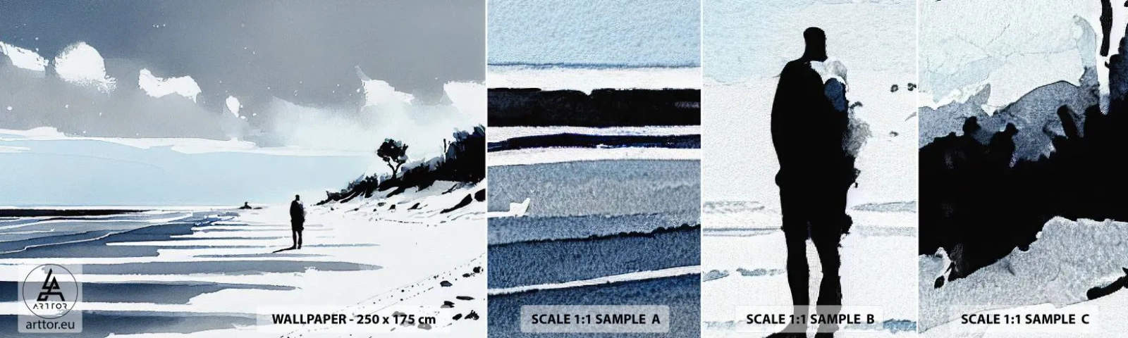 Fotótapéta Minta Öntapadós Deluxe Sticker - Egyedül - Tájkép, Strand, Darab - 100x30 cm