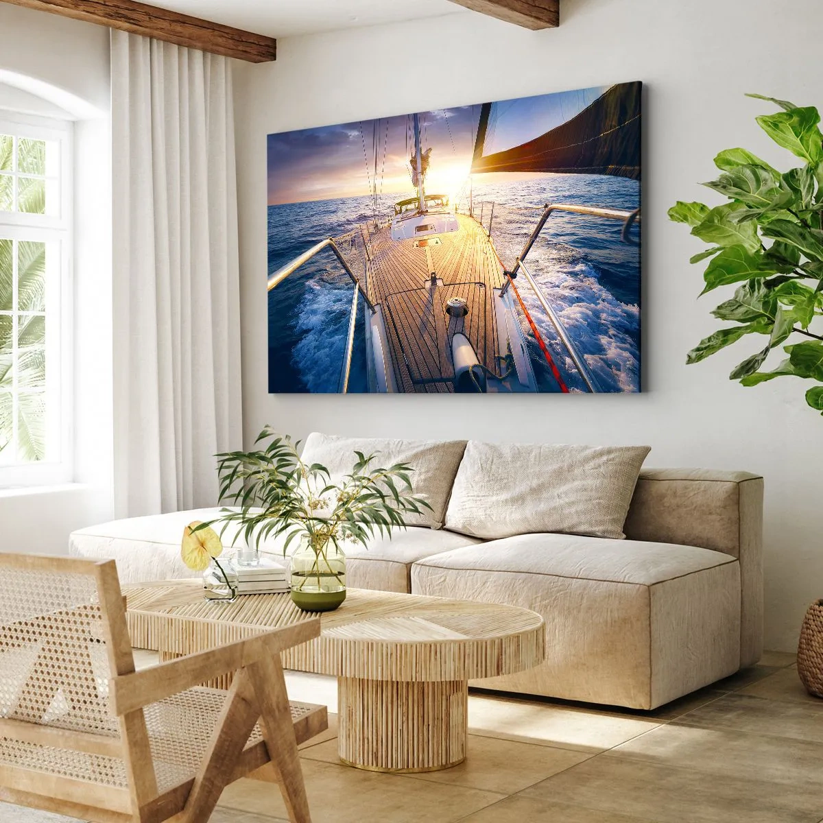 Vászonkép - Futás a hullámokon - 70x50 cm