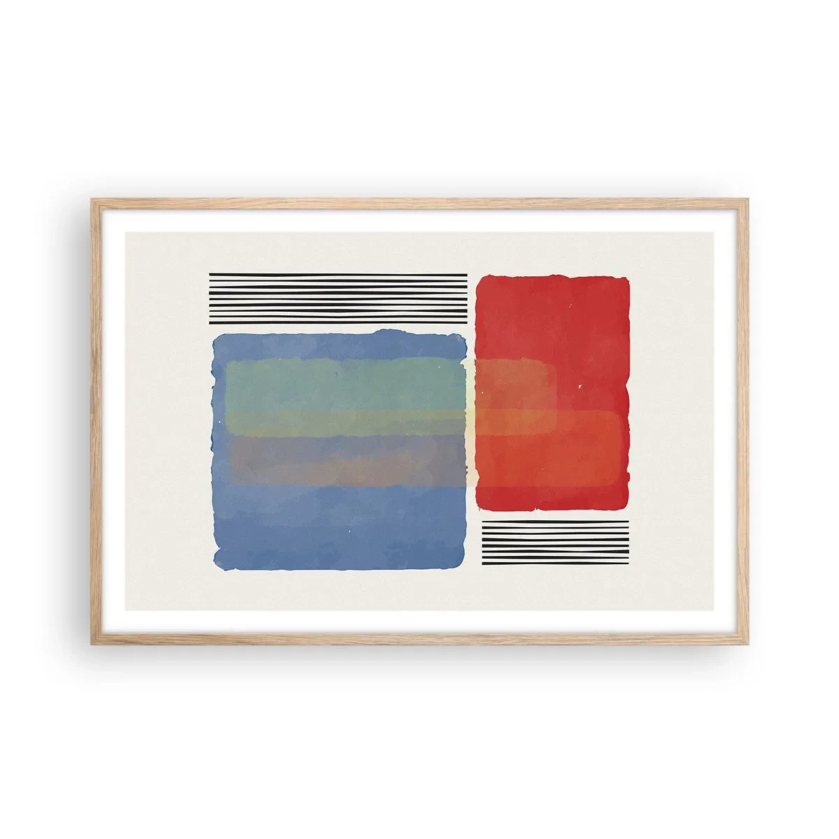 Poszter világos tölgy keretben - A geometria szelleme és betűje - 91x61 cm