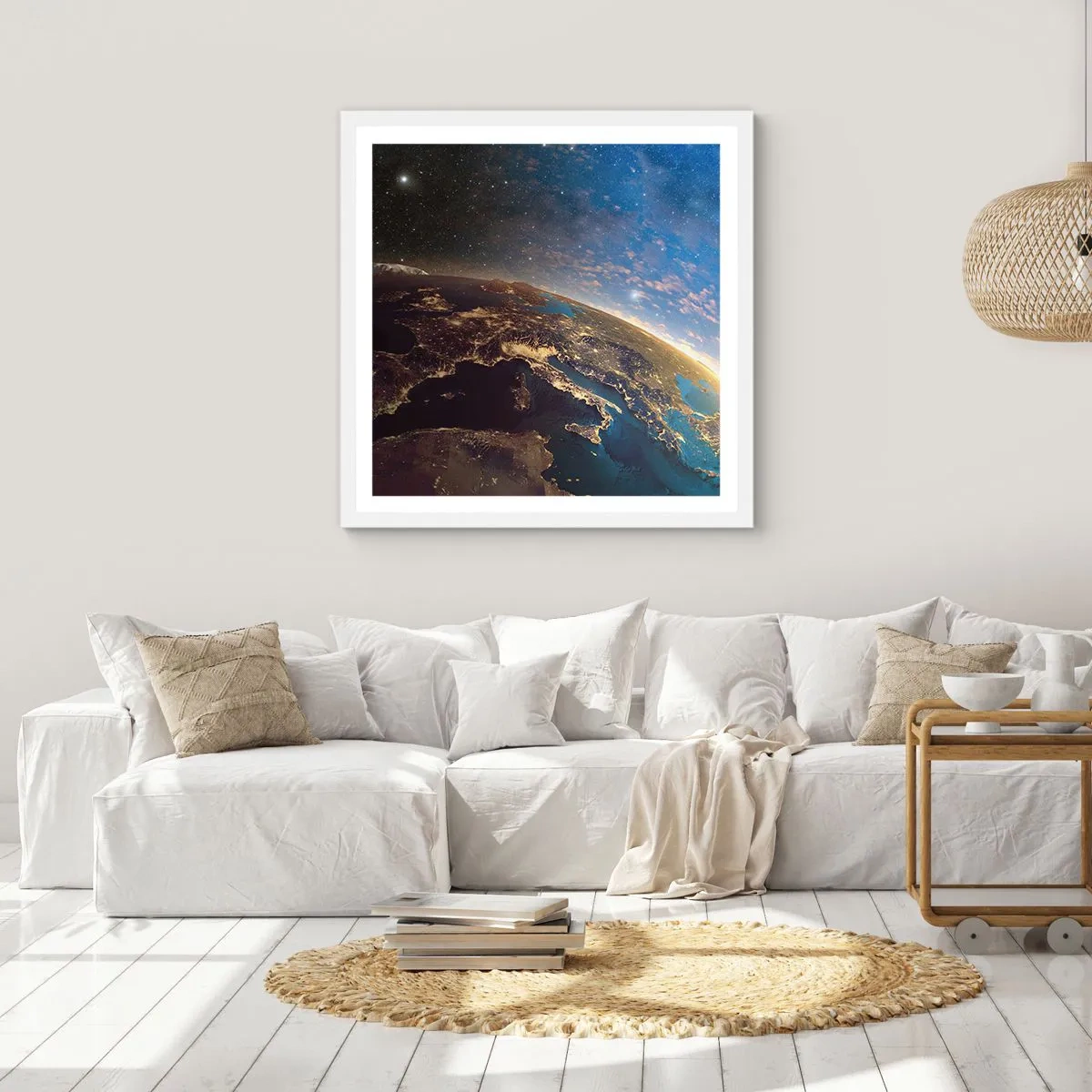 Poszter fekete keretben - Tekintsünk magunkra távolról - 60x60 cm