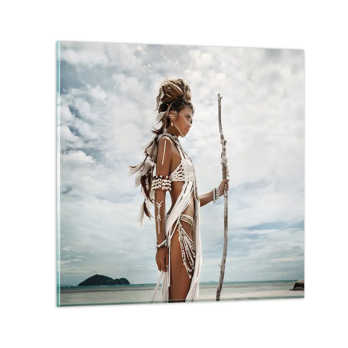 Üveg kép - A trópusok királynője - 40x40 cm