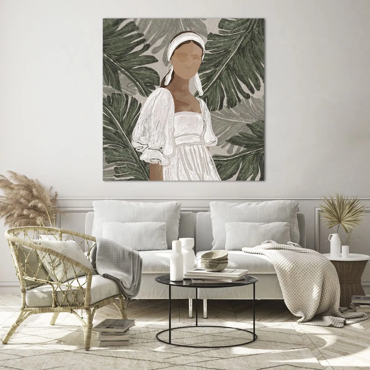 Üveg kép - Egzotikus portré - 70x70 cm