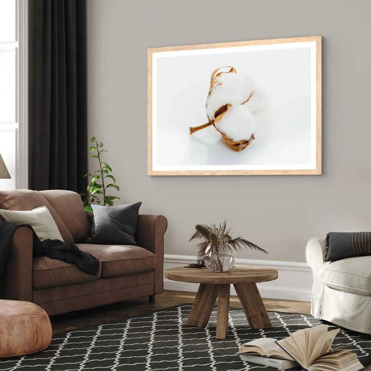 Poszter világos tölgy keretben - Lágy természetű - 100x70 cm