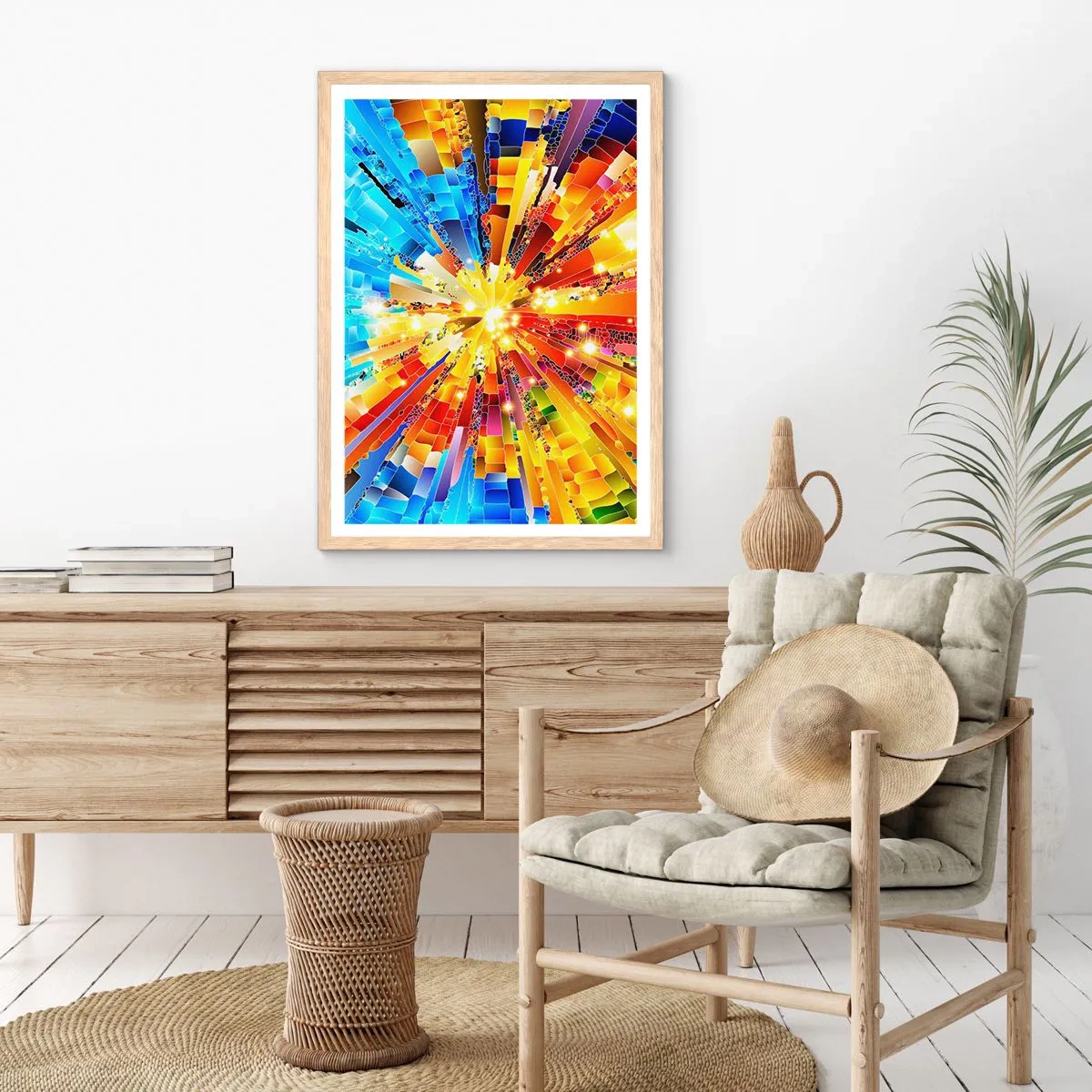 Poszter világos tölgy keretben - In medias res - 40x50 cm