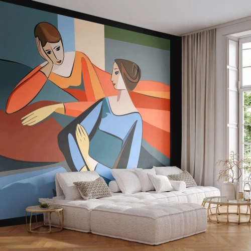 Fotótapéta Premium Sand - A bizalmak pillanata - Kubizmus, portré, Nők - 100x70 cm