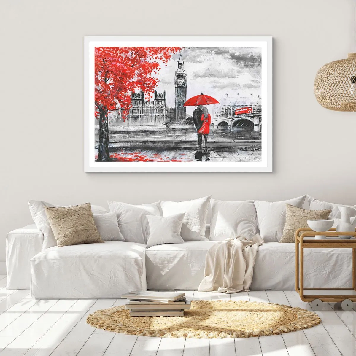 Poszter fekete keretben - Szerelmesek Londonban - 100x70 cm