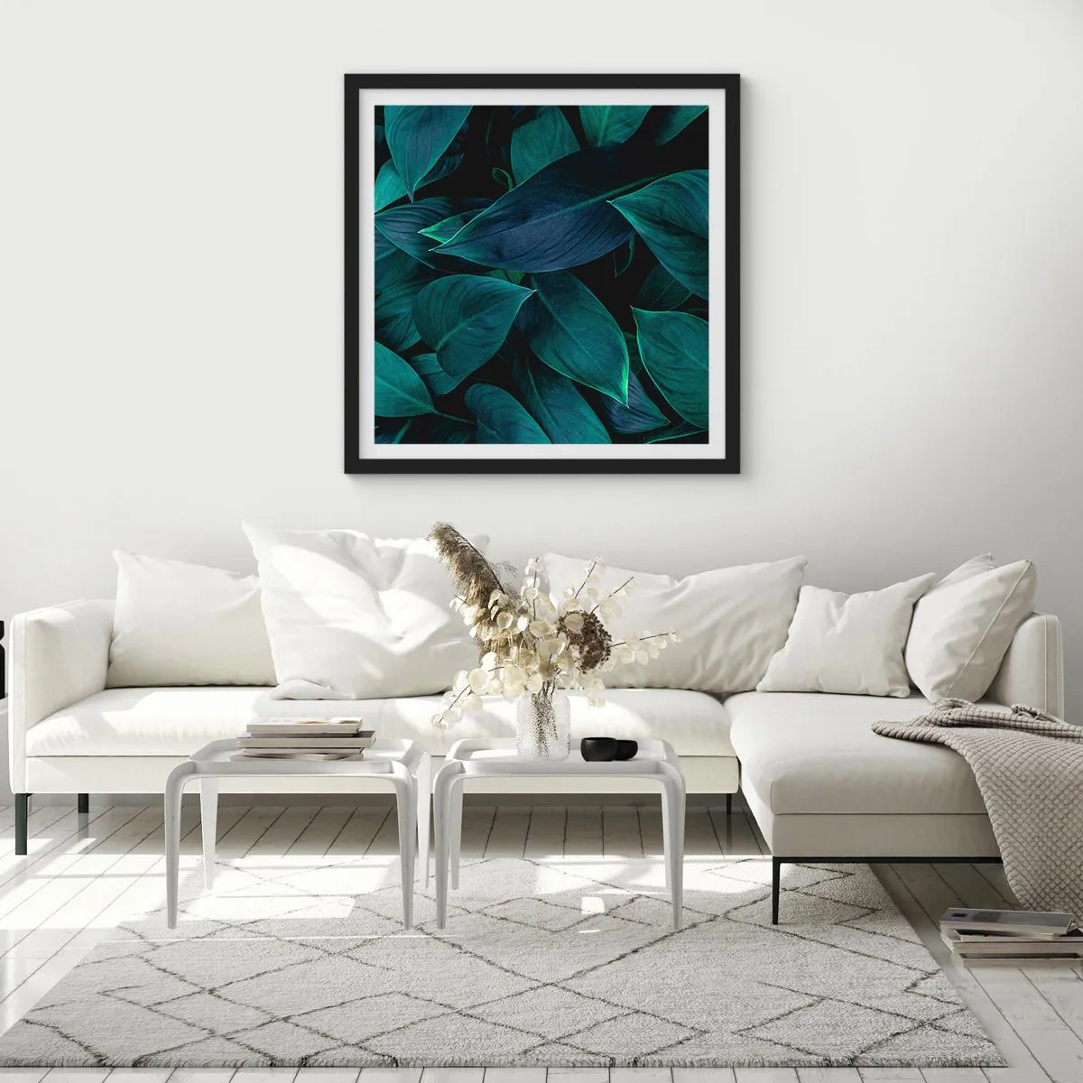 Poszter fehér keretben - Maga a zöldellő növényzet - 60x60 cm