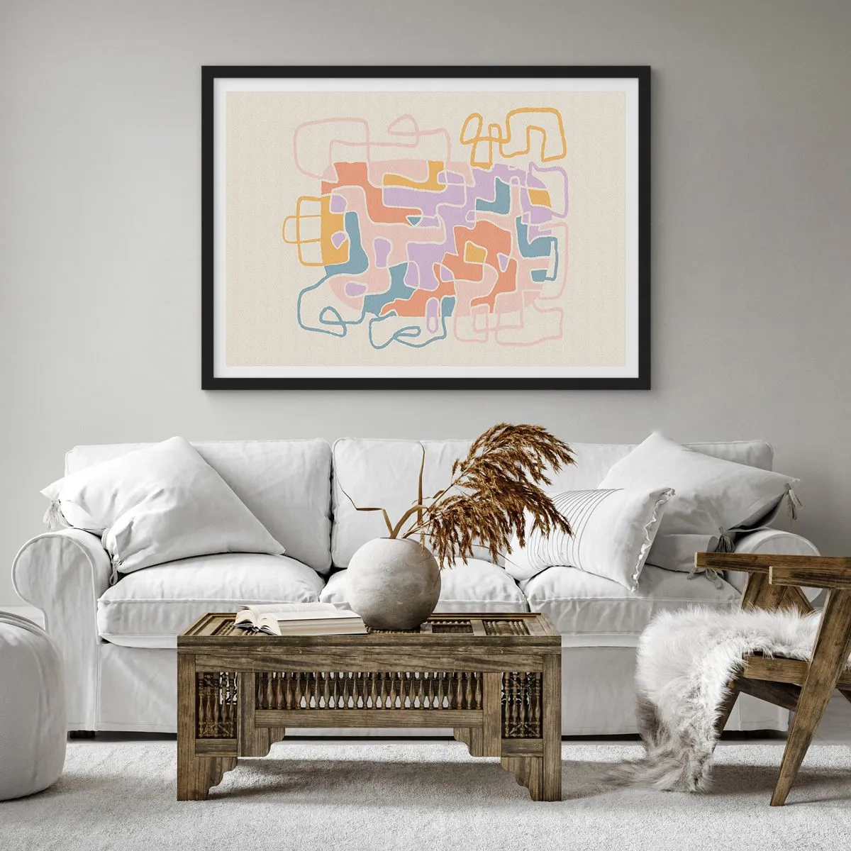 Poszter fehér keretben - Labirintus - egy örömteli kaland - 70x50 cm