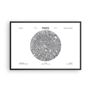 Poszter fehér keretben - Párizs anatómiája - 91x61 cm