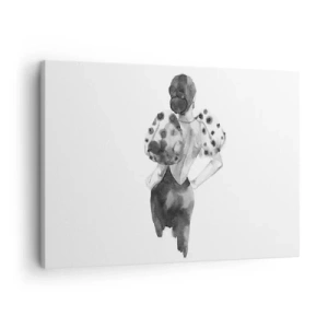 Vászonkép - Minimalista akvarell illusztráció egy nőről - 70x50cm - Egyenesen elsétált mellettem - Modern fali dekoráció nappalihoz és hálószobához ARTTOR