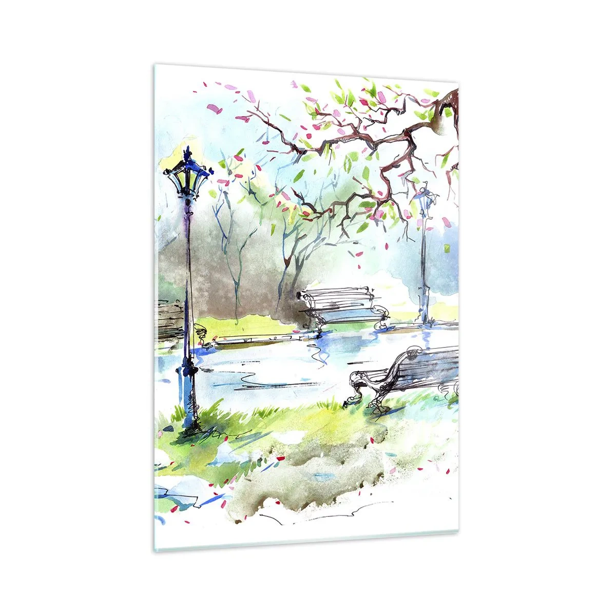 Üveg kép - A park csendjének varázsa - 50x70 cm