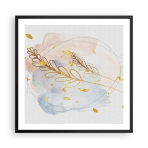 Poszter fehér keretben - Aranyszínű fuvallat - 60x60 cm