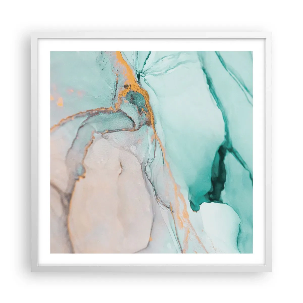 Poszter fekete keretben - Formák és színek tánca - 60x60 cm