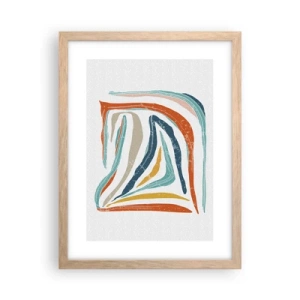 Poszter világos tölgy keretben - Barátságosan mosolygó absztrakció - 30x40 cm