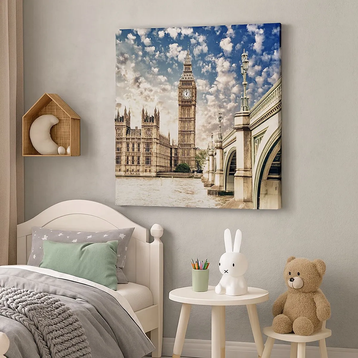 Vászonkép - Tollas felhők a Temze felett - 30x30 cm