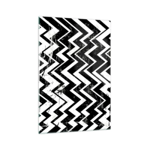 Üveg kép - Zyg-fehér, zag-fekete - 70x100 cm