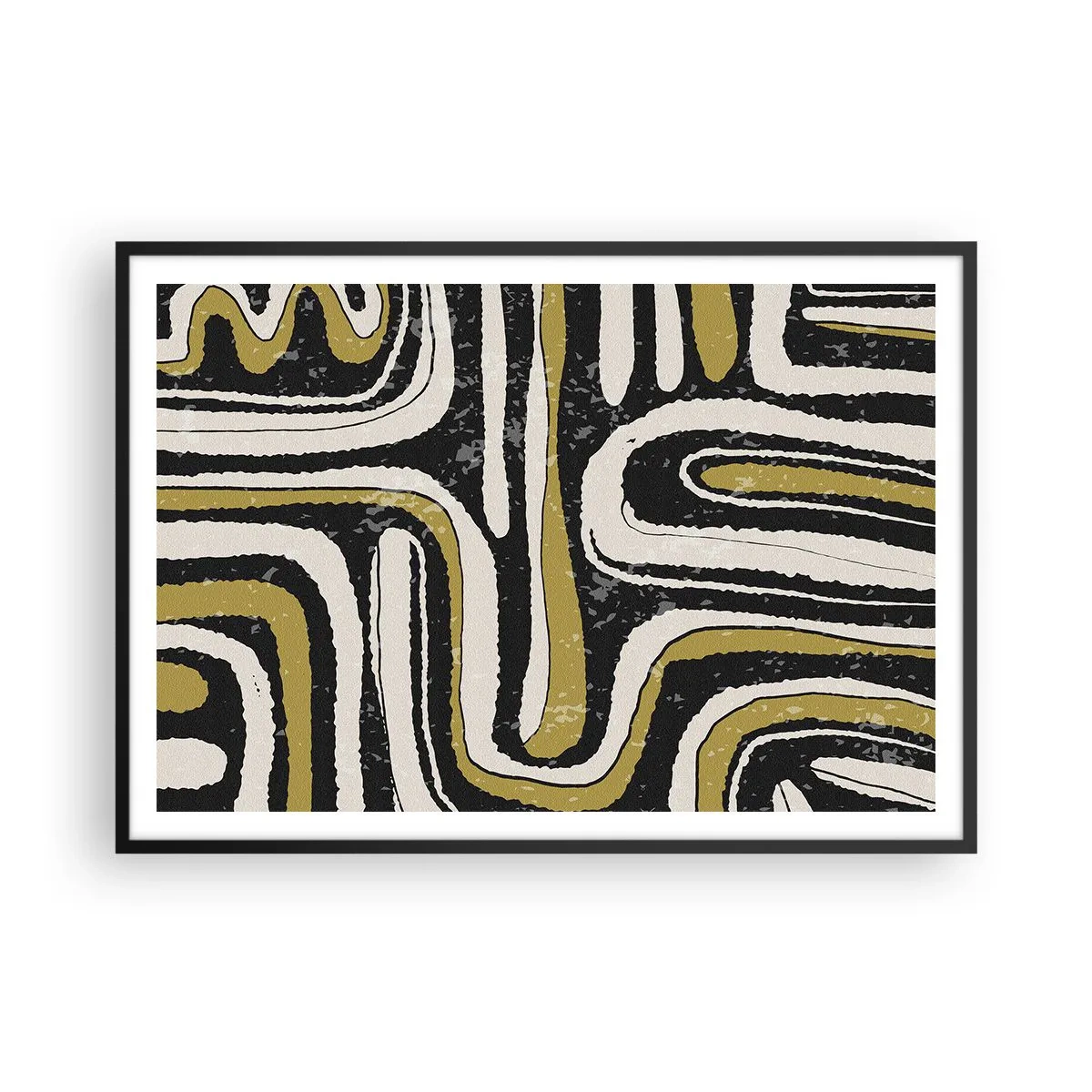 Poszter fehér keretben - Kompozíció: traktusok és sikátorok - 100x70 cm