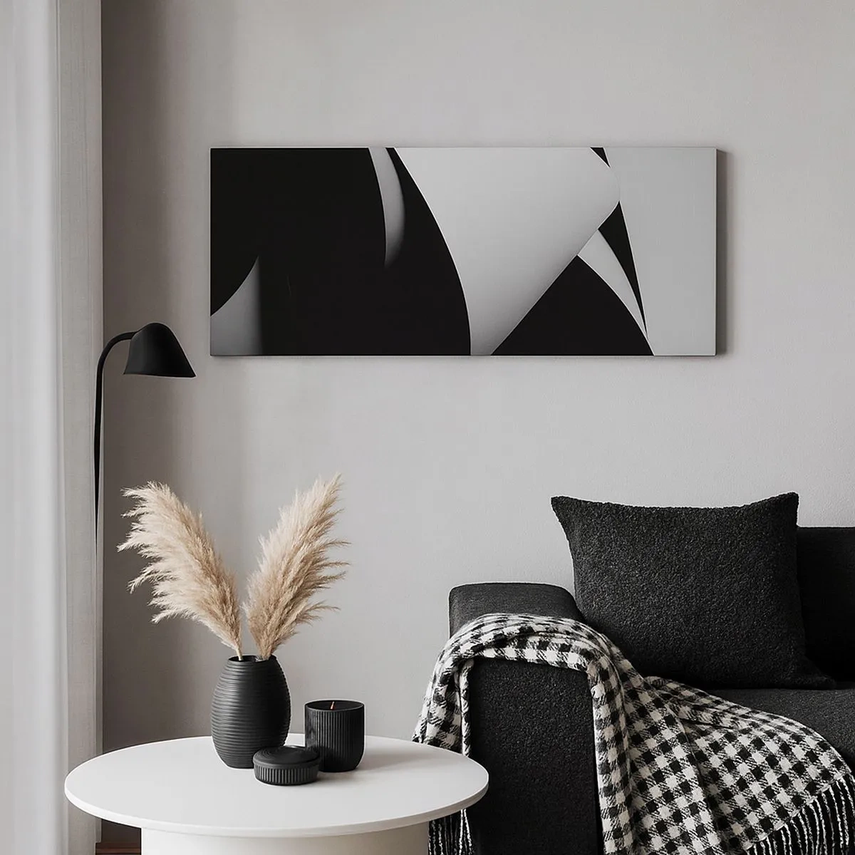 Vászonkép - Fénysíkok az árnyék mélyéről - 100x40 cm