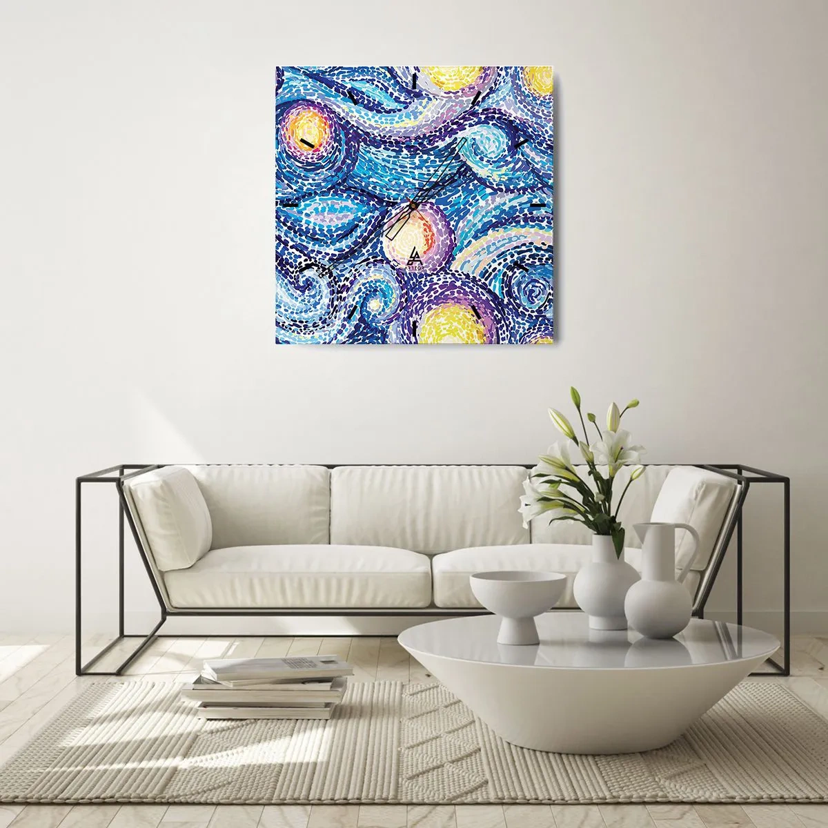 Falióra, Óra - Van Gogh képéből - 30x30 cm