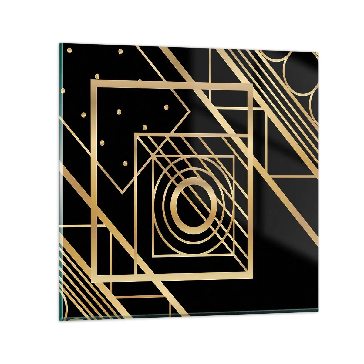 Üveg kép - Arany geometria - 30x30 cm