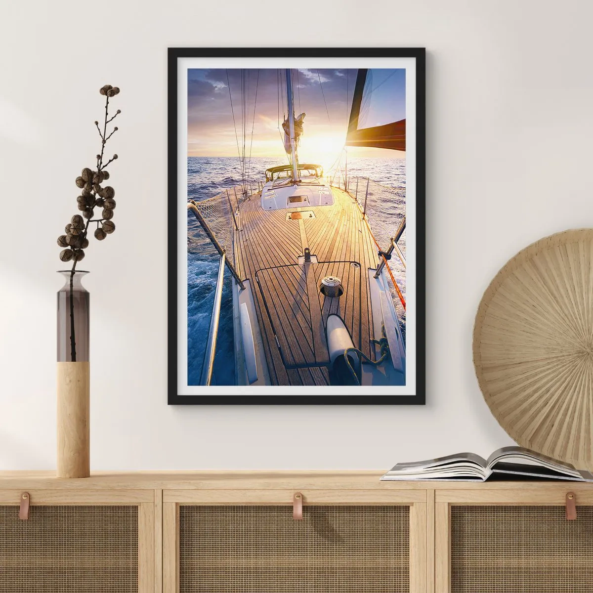 Poszter fehér keretben - Futás a hullámokon - 61x91 cm