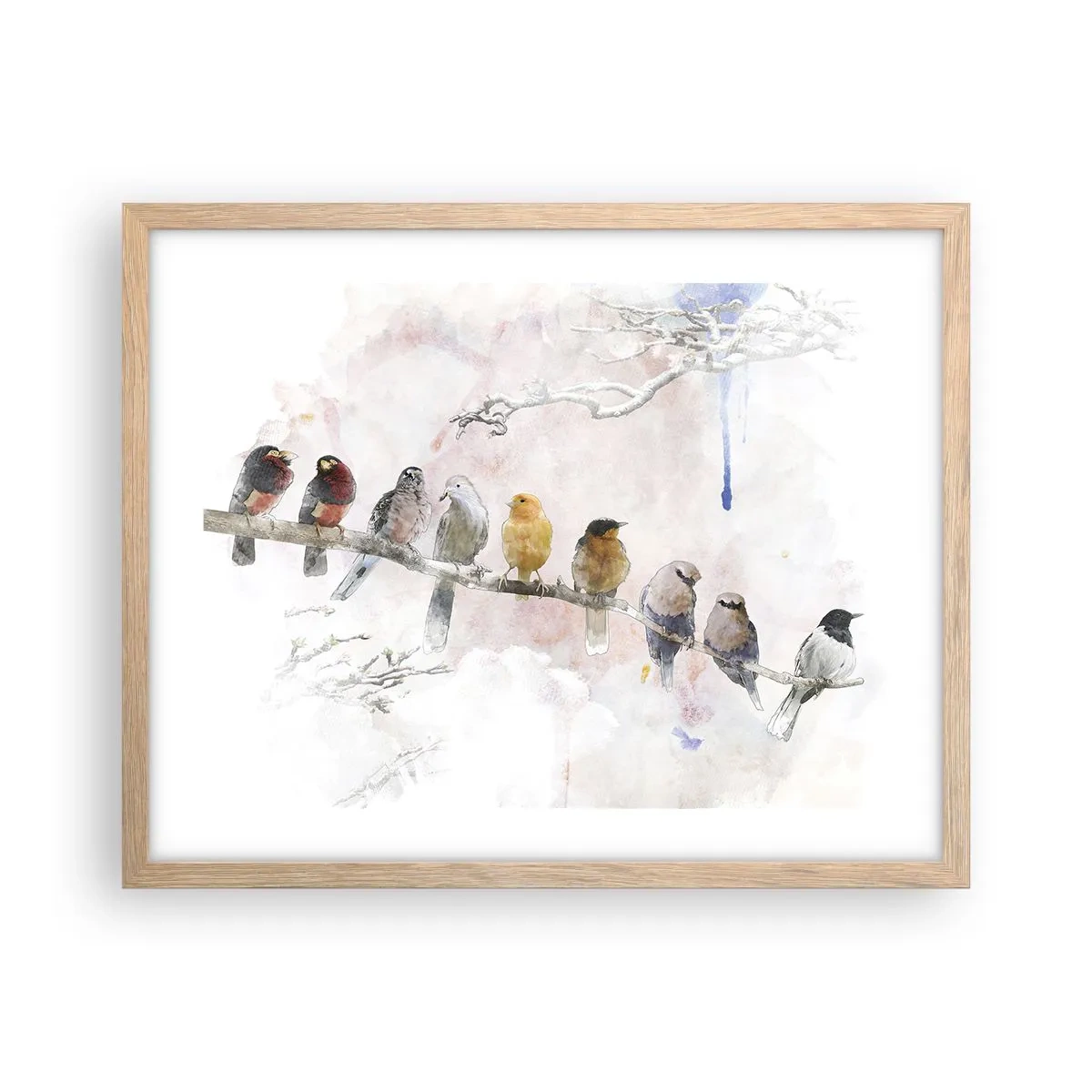 Poszter világos tölgy keretben - Szárnyas találkozó - 50x40 cm