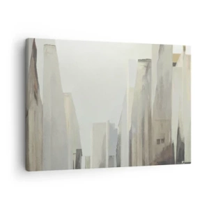Vászonkép - Absztrakt városkép pasztell árnyalatokban - 70x50cm - Álom a városról - Modern fali dekoráció nappalihoz és hálószobához ARTTOR
