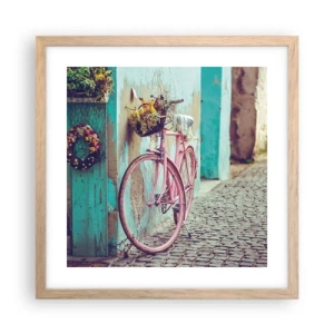 Poszter világos tölgy keretben - Mindjárt visszajövök - 40x40 cm