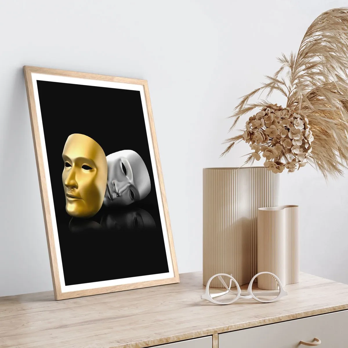 Poszter világos tölgy keretben - Az élet színház - 30x40 cm