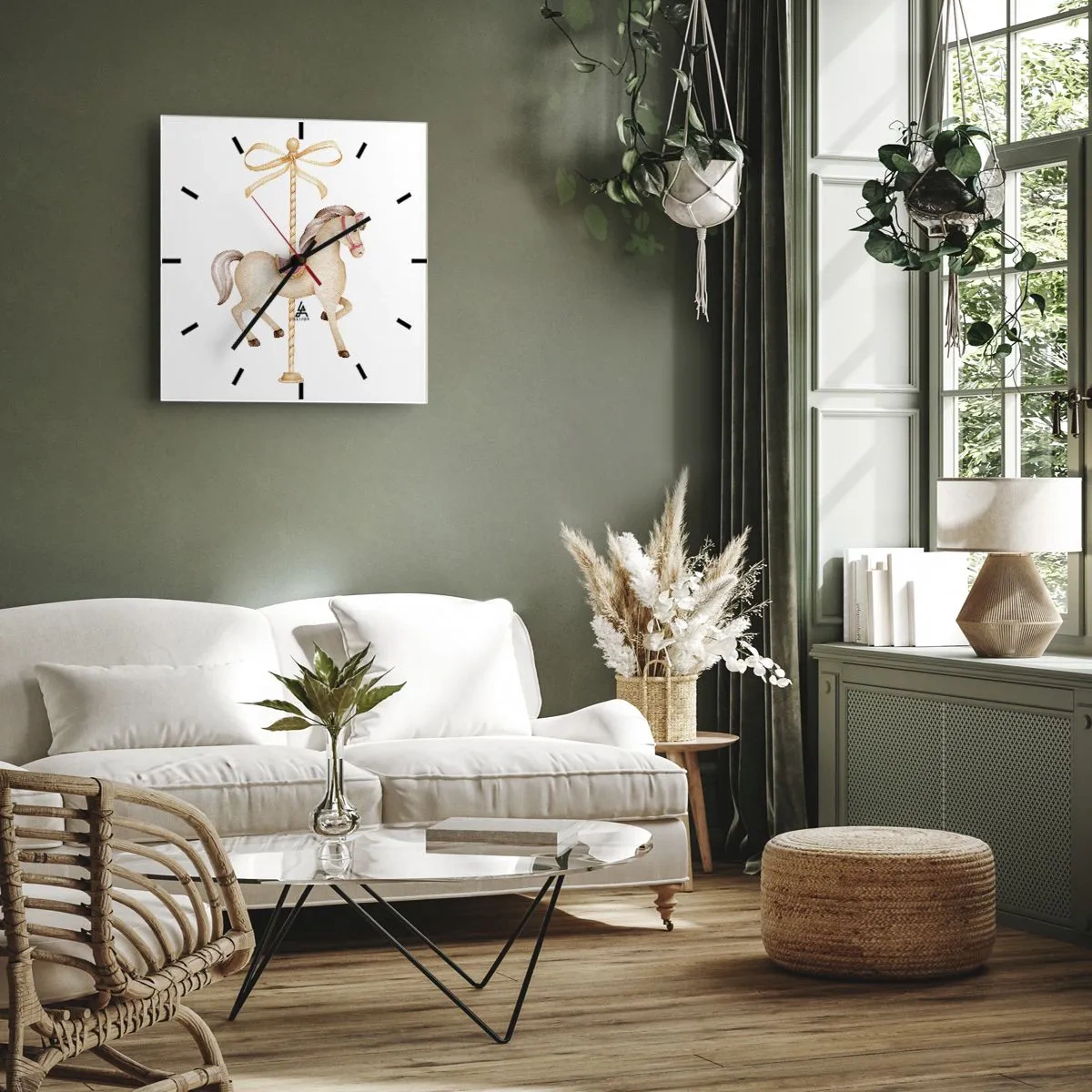 Falióra, Óra - Kecses vágtával - 30x30 cm