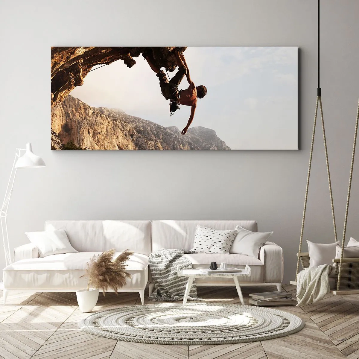 Vászonkép - A világ egy szikladarabon összezsugorodott egy kézben  - 140x50 cm