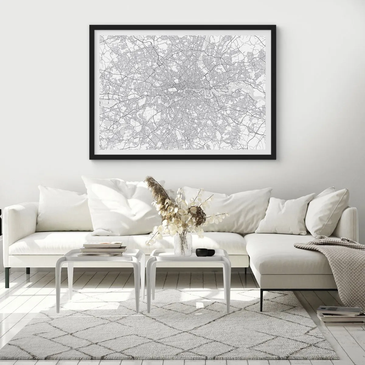 Poszter fehér keretben - A londoni labirintus térképe - 91x61 cm