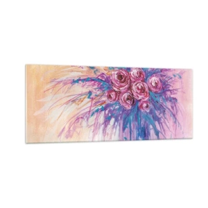 Üveg kép - Rózsaszín szökőkút - 100x40 cm