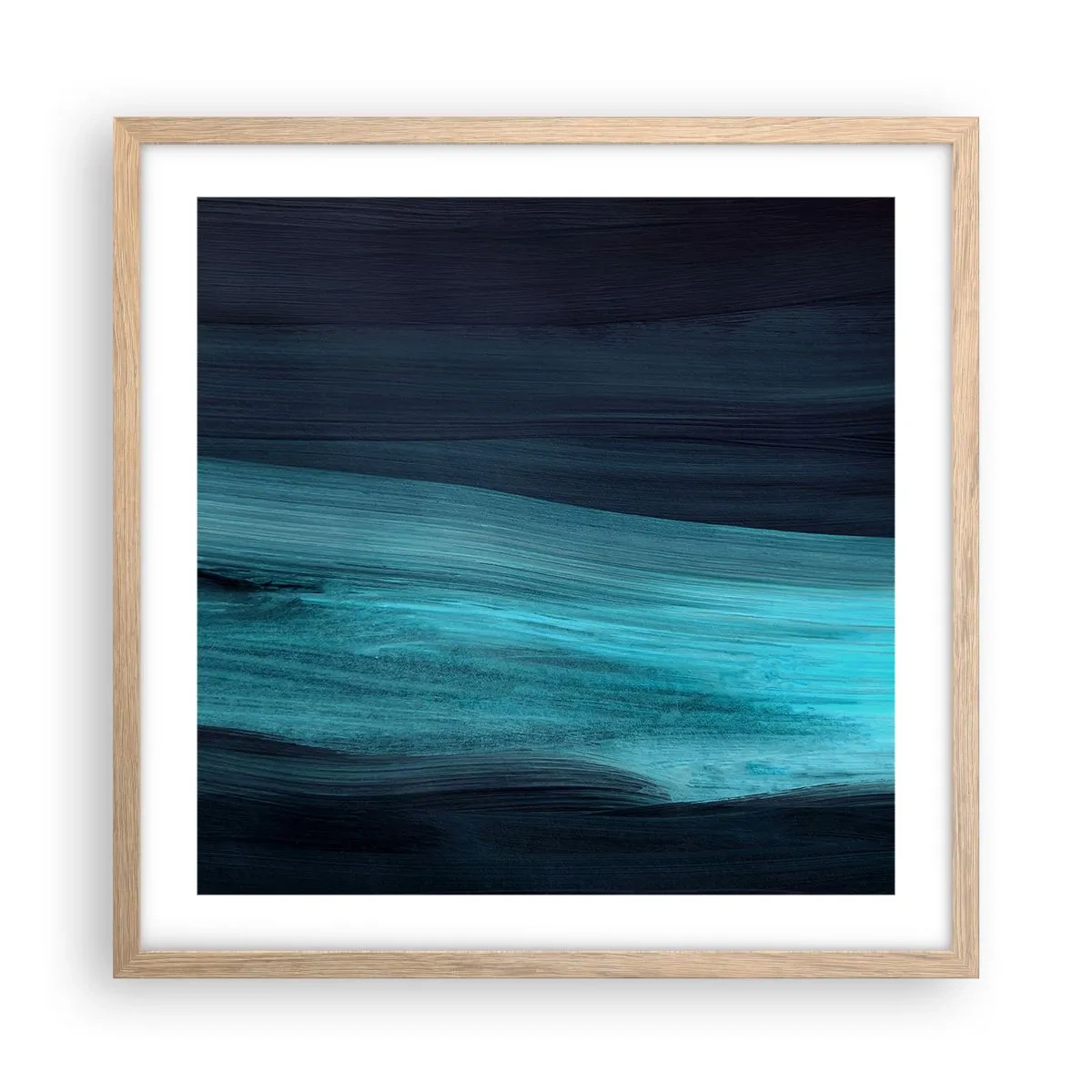 Poszter világos tölgy keretben - Ússz az árral - 50x50 cm