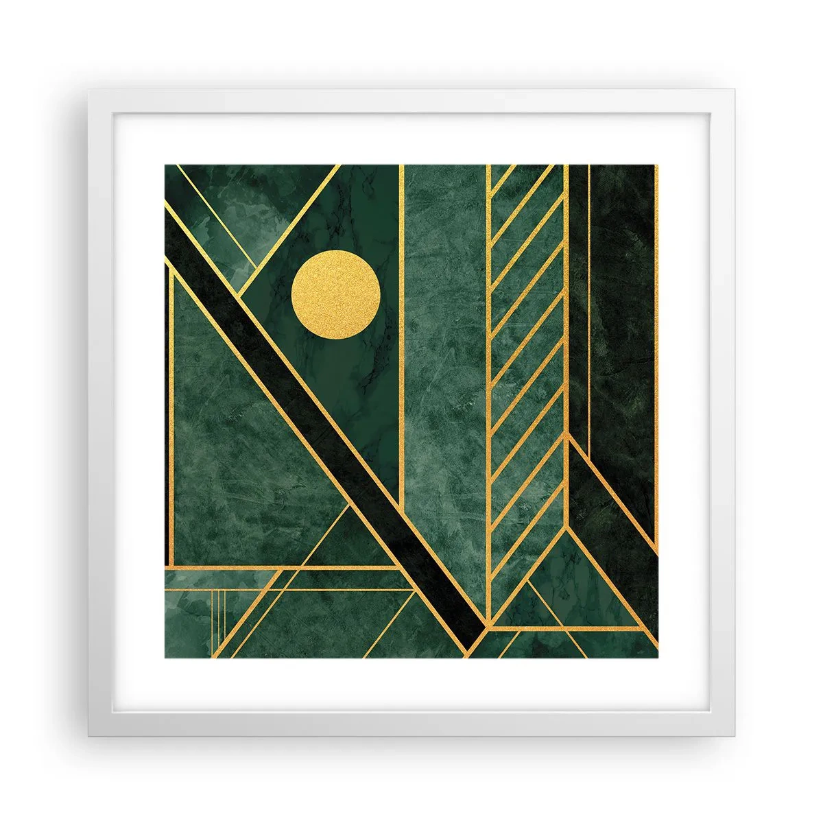 Poszter fekete keretben - Az arany és azúrkék dinamikája - 40x40 cm